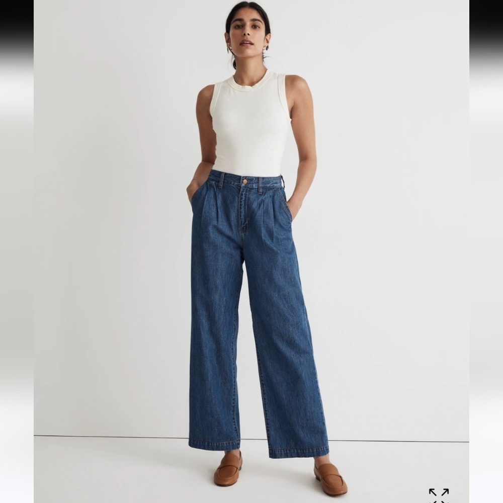Madewell The Harlow Wide-Leg Jean in Fairson Wash, Sz 23, NWT NT503